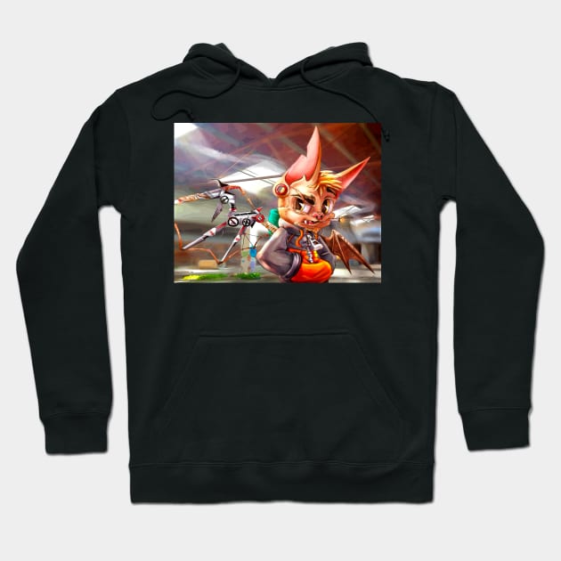 Alone in this ruined world - bat smokin Hoodie by Cocobot